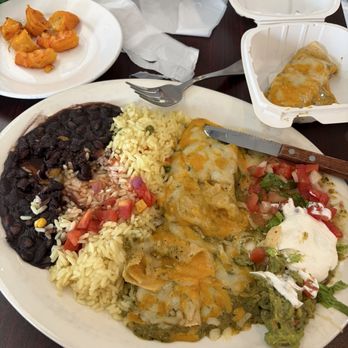 Sazon Latina - Enchilada with black beans and rice - Latin American Near Me - Gainesville, Virginia Sazon Latina - Enchilada with black beans and rice - Latin American Near Me - Gainesville, Virginia