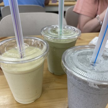 Burger-Chan - Milkshakes from left to right: corn, green tea, black sesame - Burgers Near Me - Houston, Texas Burger-Chan - Milkshakes from left to right: corn, green tea, black sesame - Burgers Near Me - Houston, Texas