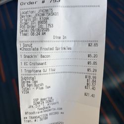 Dunkin' - Charged $5.20 (which first off is expensive for a small baggie of bacon).