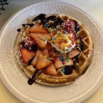 Deja Vu Breakfast Company - Bam Bam waffles. the waffles are light and crisp, not heavy!! - Breakfast & Brunch Near Me - Chico, California