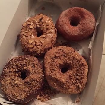 Dough - Cinnamon, Nutella, mocha almond crunch, cafe au last, dulce de leche - Donuts Near Me - New York, New York Dough - Cinnamon, Nutella, mocha almond crunch, cafe au last, dulce de leche - Donuts Near Me - New York, New York