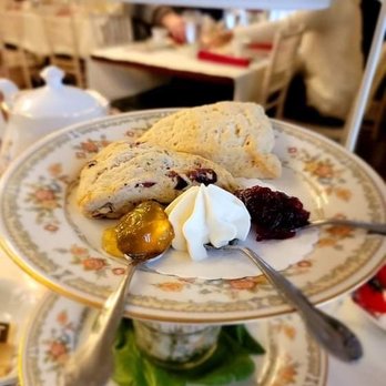 The Mad Hatter - Delicious scones with dips/toppings - Tea Rooms Near Me - Anoka, Minnesota