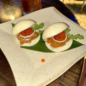 Sexy Fish Miami - Salmon Bao buns - Seafood Near Me - Miami, Florida Sexy Fish Miami - Salmon Bao buns - Seafood Near Me - Miami, Florida