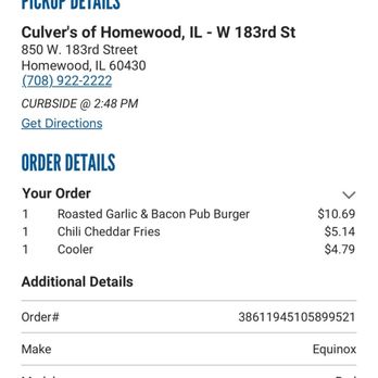 Culver's - Fast Food Near Me - Homewood, Illinois
