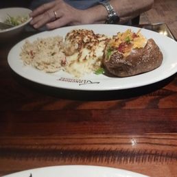 Crusted chicken with loaded baked potato