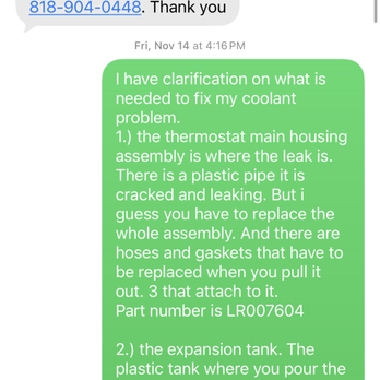 Transmission Super Shop - This is the First message, when we discussed a coolant issue and he first gave me a quote for the transmission after discussing the coolant - Transmission Repair Near Me - Van Nuys, California Transmission Super Shop - This is the First message, when we discussed a coolant issue and he first gave me a quote for the transmission after discussing the coolant - Transmission Repair Near Me - Van Nuys, California