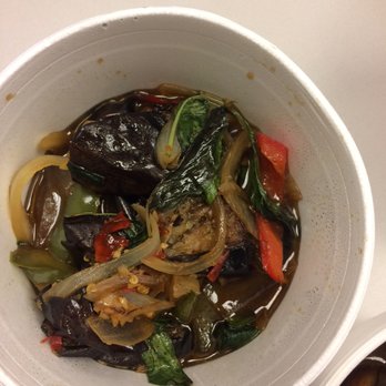 Thai Kitchen - Eggplant with basil, peppers, and onions. SO FLAVORFUL!!! - Thai Near Me - Irvine, California Thai Kitchen - Eggplant with basil, peppers, and onions. SO FLAVORFUL!!! - Thai Near Me - Irvine, California