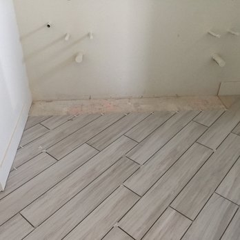 Abba Tile - 6x36 wood look tile on a diagonal installation - Tiling Near Me - Santa Ana, California