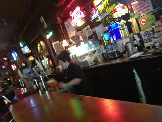 Photo of The Double Header - Seattle, WA, US. barbi, great bartender except she got me hooked  on 'iPhone' scrabble!