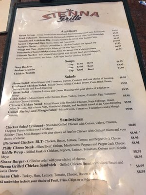 Menu photo 3 Sienna Grill Missouri City, TX