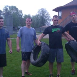 Tires, logs, sand bags, dirt and mud. All part of Detroit Slaughter boot camp training.