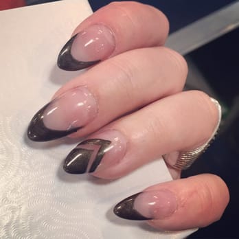 Nj Nails Spa - Metallic brown gel pattern. - Waxing Near Me - Novato, California