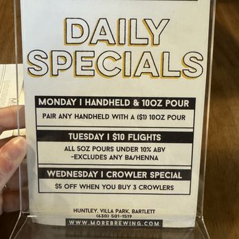 More Brewing - Daily Specials - Brewpubs Near Me - Bartlett, Illinois