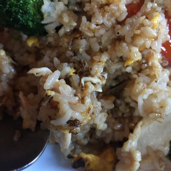 Noppakao Thai Restaurant - Thai Fried Rice (close up) - showing the burnt pieces throughout - Thai Near Me - Everett, Washington Noppakao Thai Restaurant - Thai Fried Rice (close up) - showing the burnt pieces throughout - Thai Near Me - Everett, Washington