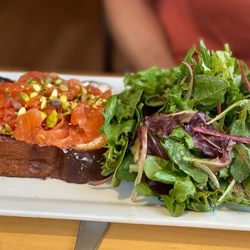 Feast - My friend had the open-faces salmon sammy - came w a salad.