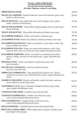 Menu photo 4 Capriccio Glenelg, SA