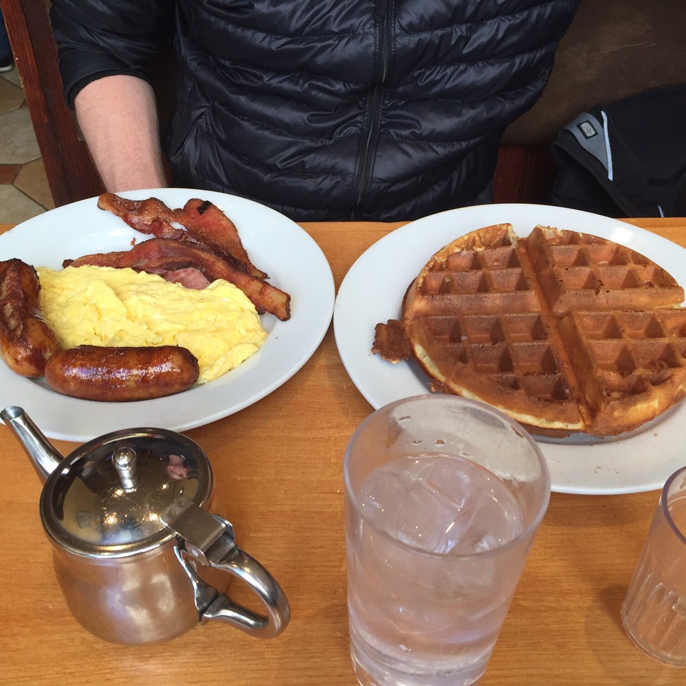 Clark's Restaurant - Big breakfast with waffles... Came with fresh OJ - Diners Near Me - Brooklyn, New York Clark's Restaurant - Big breakfast with waffles... Came with fresh OJ - Diners Near Me - Brooklyn, New York