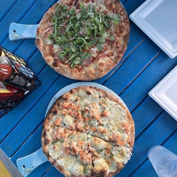 Seaside Cafe - Lobster bianca and prosciutto caprese pizza - Pizza Near Me - Key West, Florida