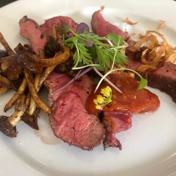 Baird's On B - Flat Iron Steak, Cultivated Mushrooms & Mock sauce - Cocktail Bars Near Me - Lake Oswego, Oregon Baird's On B - Flat Iron Steak, Cultivated Mushrooms & Mock sauce - Cocktail Bars Near Me - Lake Oswego, Oregon
