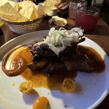 Ruta Oaxaca Mexican Cuisine - Ribs with fennel salad, sauce was delish, meat fell off the bones. - Mexican Near Me - Patchogue, New York Ruta Oaxaca Mexican Cuisine - Ribs with fennel salad, sauce was delish, meat fell off the bones. - Mexican Near Me - Patchogue, New York