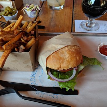 Lowry Beer Garden - The burger. Not bad at all! - Burgers Near Me - Denver, Colorado