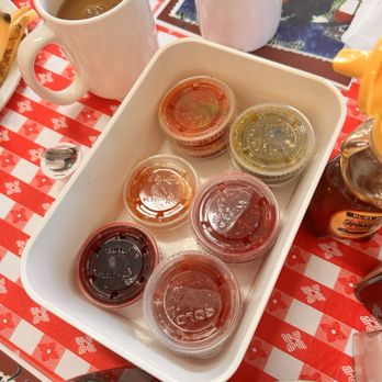 Ellen's Danish Pancake House - Jam and Salsa selection - Breakfast & Brunch Near Me - Buellton, California Ellen's Danish Pancake House - Jam and Salsa selection - Breakfast & Brunch Near Me - Buellton, California
