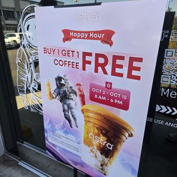 Astra Bean - October promo - Coffee & Tea Near Me - Westminster, California