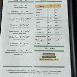 Pine Valley Golf Course - Menu March 2025