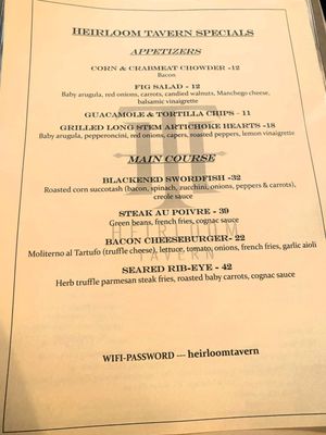 Menu photo 4 Heirloom Tavern Glen Head, NY