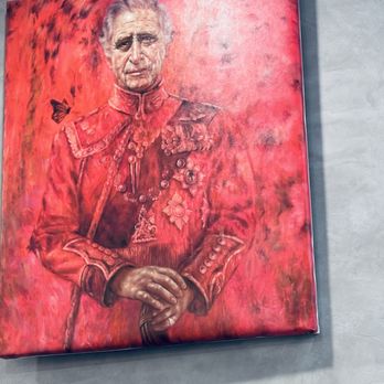 Paper Tiger Cafe - Ominous King Charles portrait - Cafes Near Me - Chicago, Illinois