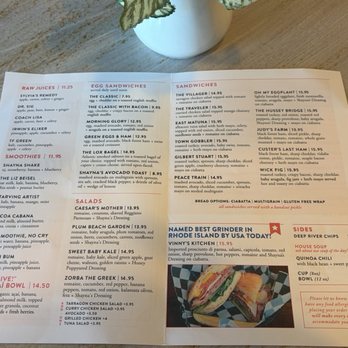 Shayna's Place - Food menu - Juice Bars & Smoothies Near Me - Wickford, Rhode Island