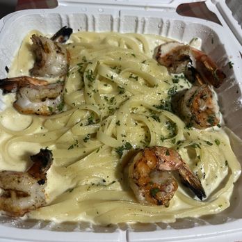 PJ's Restaurant & Cocktail - Fettuccine Alfredo with shrimp - Italian Near Me - El Sobrante, California PJ's Restaurant & Cocktail - Fettuccine Alfredo with shrimp - Italian Near Me - El Sobrante, California