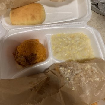 Sweetpea's - Creamed corn, roll, and yummy, the best of all, sweet potato casserole. - Southern Near Me - Bartlett, Tennessee
