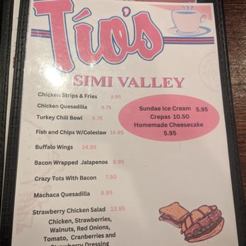 Tio's Cafe - Dinner Menu as of 3/23. - Breakfast & Brunch Near Me - Simi Valley, California Tio's Cafe - Dinner Menu as of 3/23. - Breakfast & Brunch Near Me - Simi Valley, California