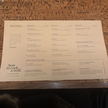 How to Cook a Wolf - Menu - Italian Near Me - Seattle, Washington