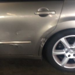 It was hit and has side damage