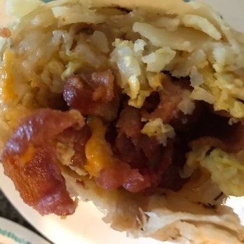 Lucky Boy - Inside the breakfast burrito. Curly-Q bacon. Absolutely delicious. - Burgers Near Me - Pasadena, California Lucky Boy - Inside the breakfast burrito. Curly-Q bacon. Absolutely delicious. - Burgers Near Me - Pasadena, California