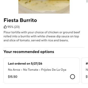Azteca Mexican Restaurant - Online ordering issues specification gives the option of chicken or ground beef in the description, but doesn't let you actually choose one - Mexican Near Me - Charlotte, North Carolina