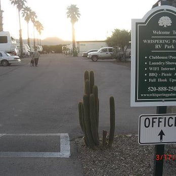 Whispering Palms RV Park - Park Entrance - Campgrounds Near Me - Tucson, Arizona Whispering Palms RV Park - Park Entrance - Campgrounds Near Me - Tucson, Arizona