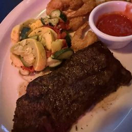 Flat iron plus fried shrimp