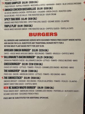 Menu photo 2 Twin Peaks Corpus Christi, TX Menu photo 2 Twin Peaks Corpus Christi, TX
