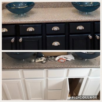 Bella Casa Painting - Before and after of bathroom vanity - Painters Near Me - Phoenix, Arizona Bella Casa Painting - Before and after of bathroom vanity - Painters Near Me - Phoenix, Arizona