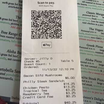 Earth Bistro - Receipt - Pizza Near Me - Temecula, California