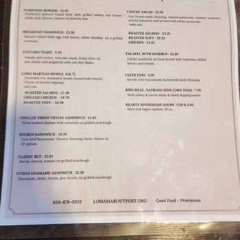 Loma Mar Outpost - Menu - Coffee & Tea Near Me - Loma Mar, California Loma Mar Outpost - Menu - Coffee & Tea Near Me - Loma Mar, California