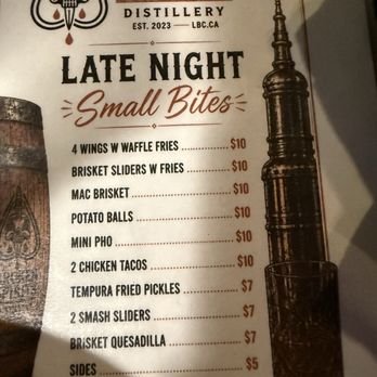 Broken Spirits Distillery - Menu - Distilleries Near Me - Long Beach, California