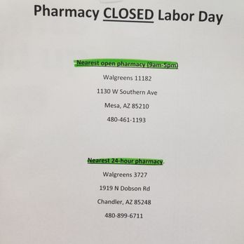 Walgreens - Labor day 2018 - Drugstores Near Me - Mesa, Arizona Walgreens - Labor day 2018 - Drugstores Near Me - Mesa, Arizona