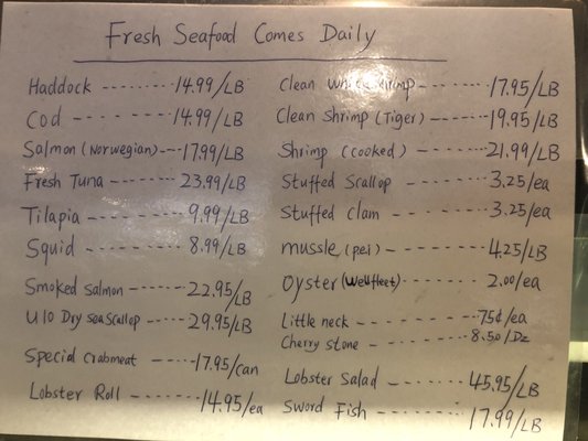 Menu photo 5 North End Fish Market Boston, MA Menu photo 5 North End Fish Market Boston, MA