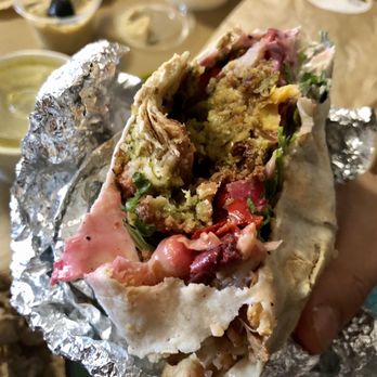 SAJJ Mediterranean - Was supposed to be a steak shawarma wrap, but it's falafel... - Mediterranean Near Me - San Ramon, California