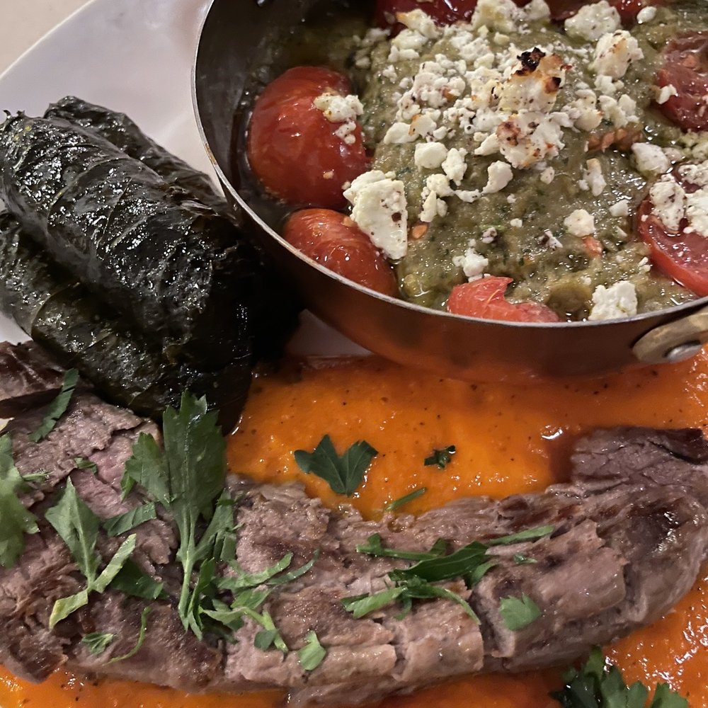 Eve's - Roasted Wyoming lamb with dolmas and chickpea puree - New American Near Me - Rock Springs, Wyoming