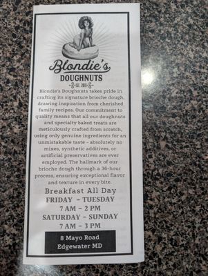 Menu photo 4 Blondie's Doughnuts Edgewater, MD
